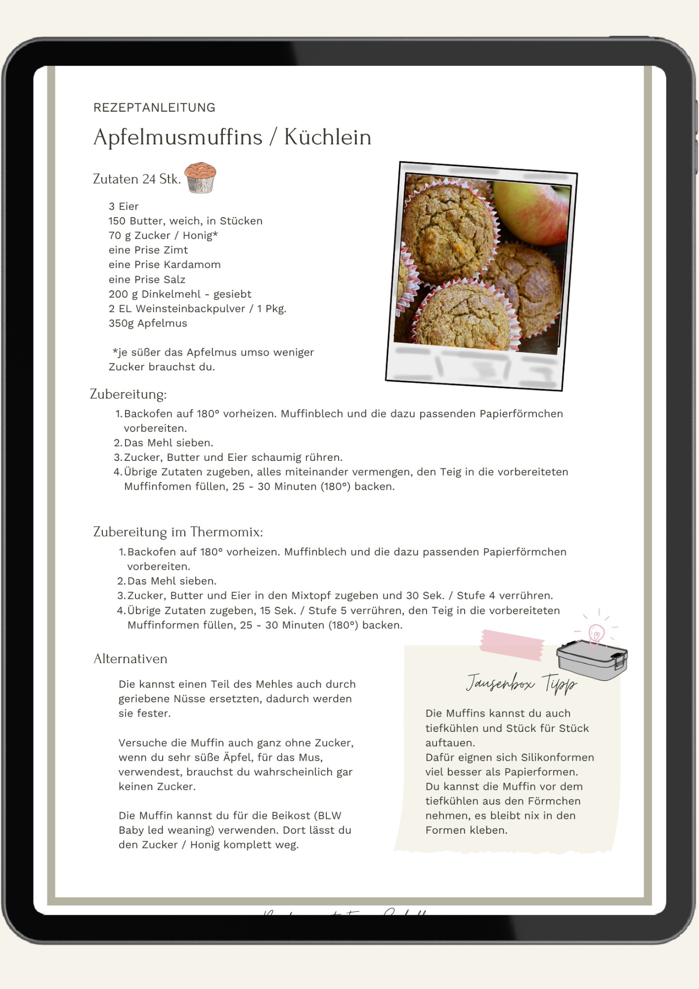 Rezept für Apfelmusmuffin